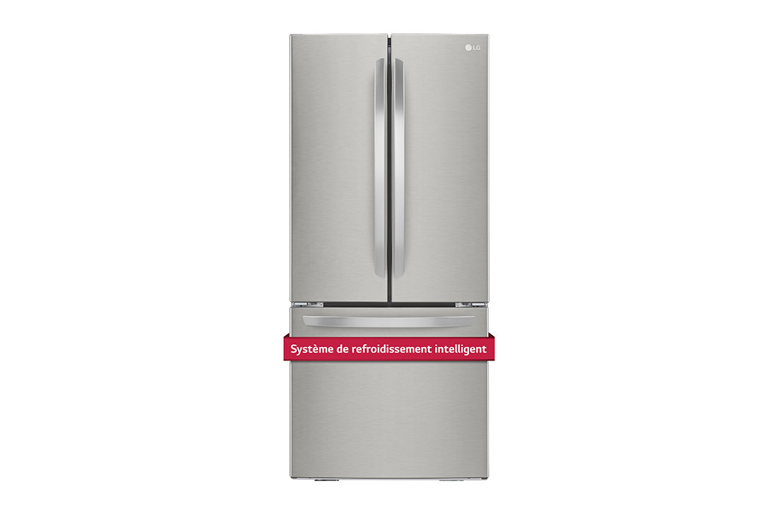 Vue latérale du LG Frigo de 22 pi³/30 po, prof. stand., 3 portes/2 battants - LRFNS2200S