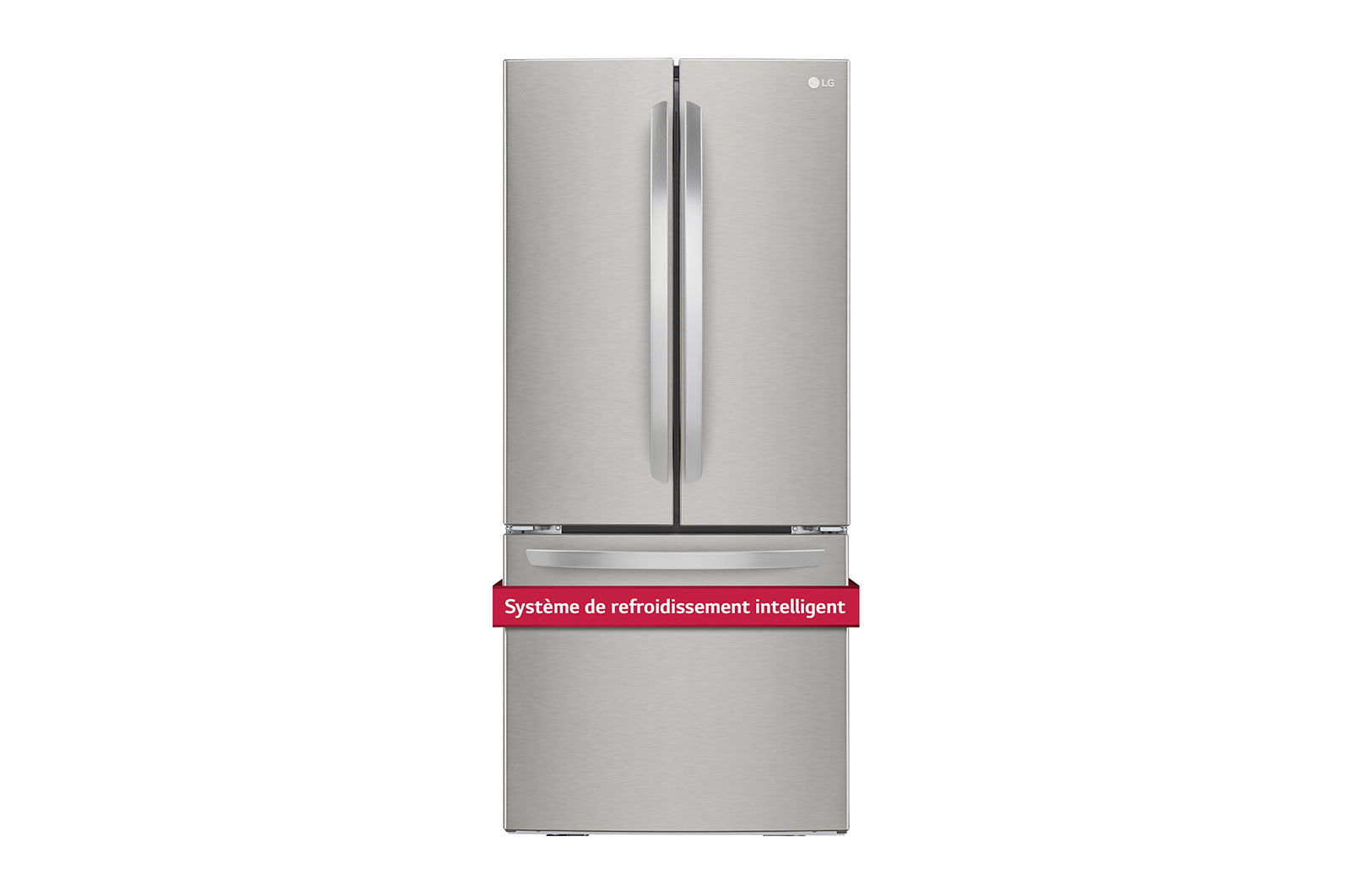 Vue latérale du LG Frigo de 22 pi³/30 po, prof. stand., 3 portes/2 battants - LRFNS2200S