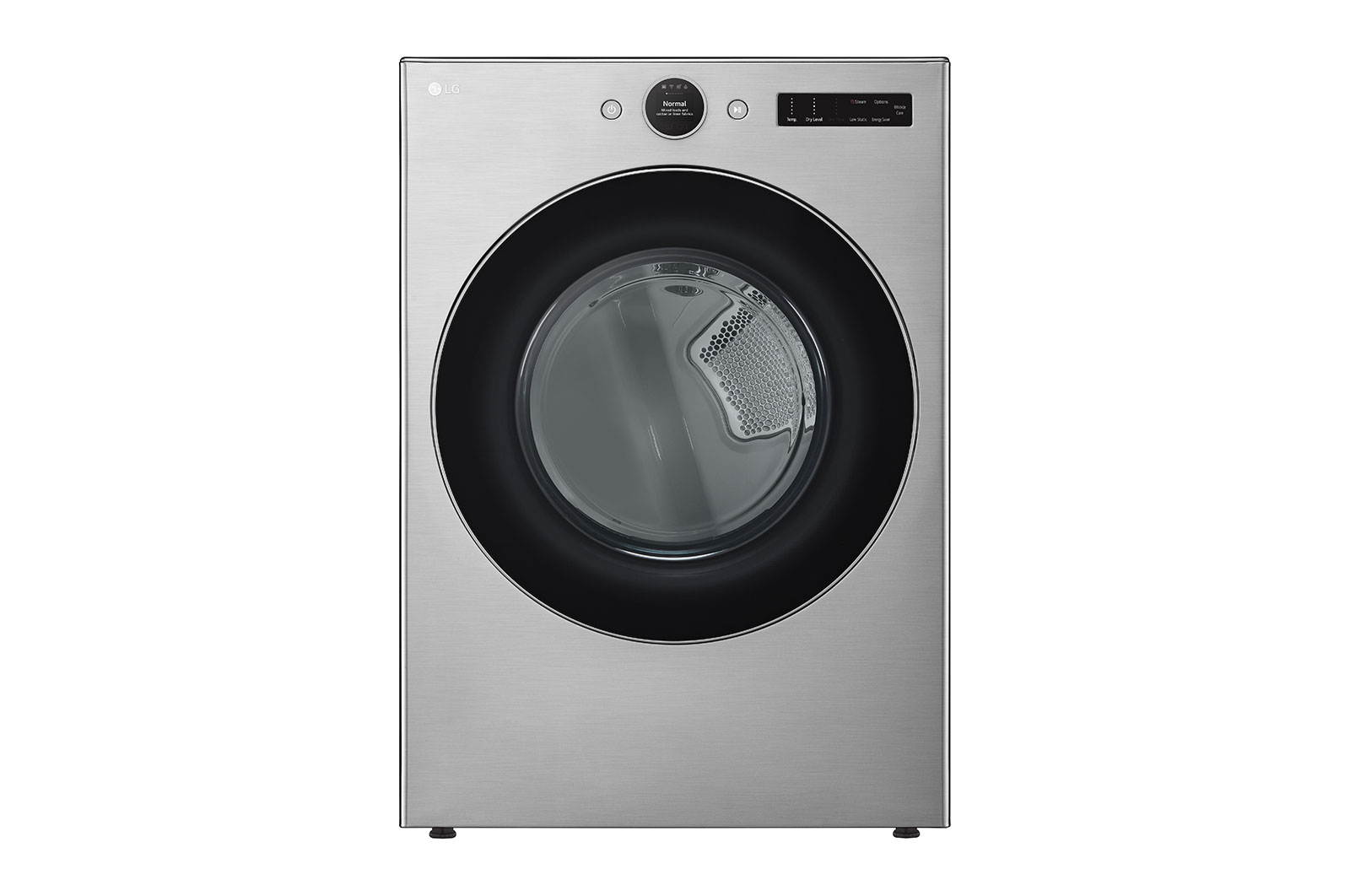 Vue avant de LG Sécheuse élec. de 7,4 pi³, TurboSteam🅫, AI Sensor Dry🅫, Wi-Fi - DLEX5500V