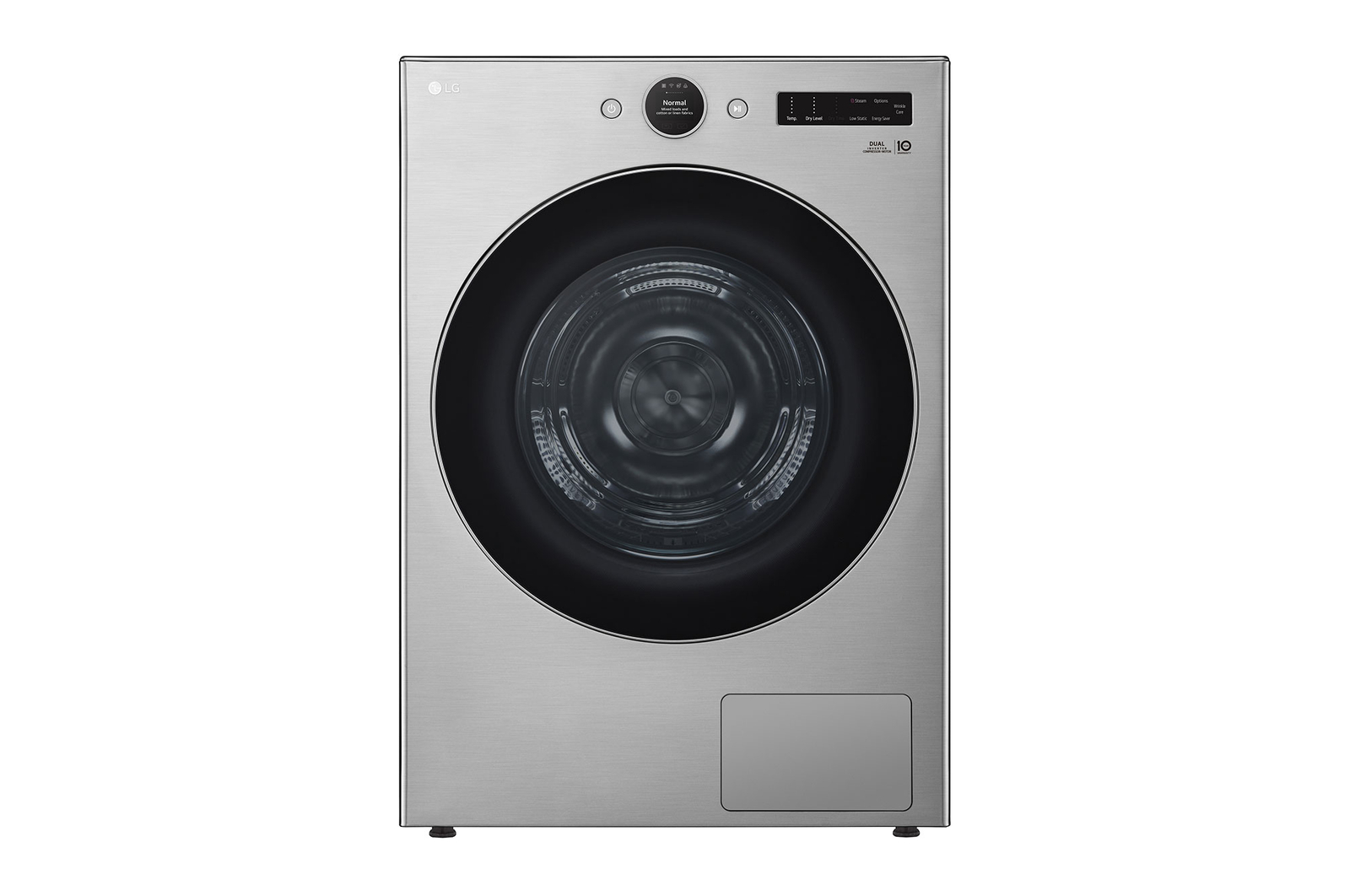 Vue avant de Sécheuse à thermopompe de 7,8 pi³ à six mouvements de lavage doté du moteur DirectDriveMD, DLHC5502V