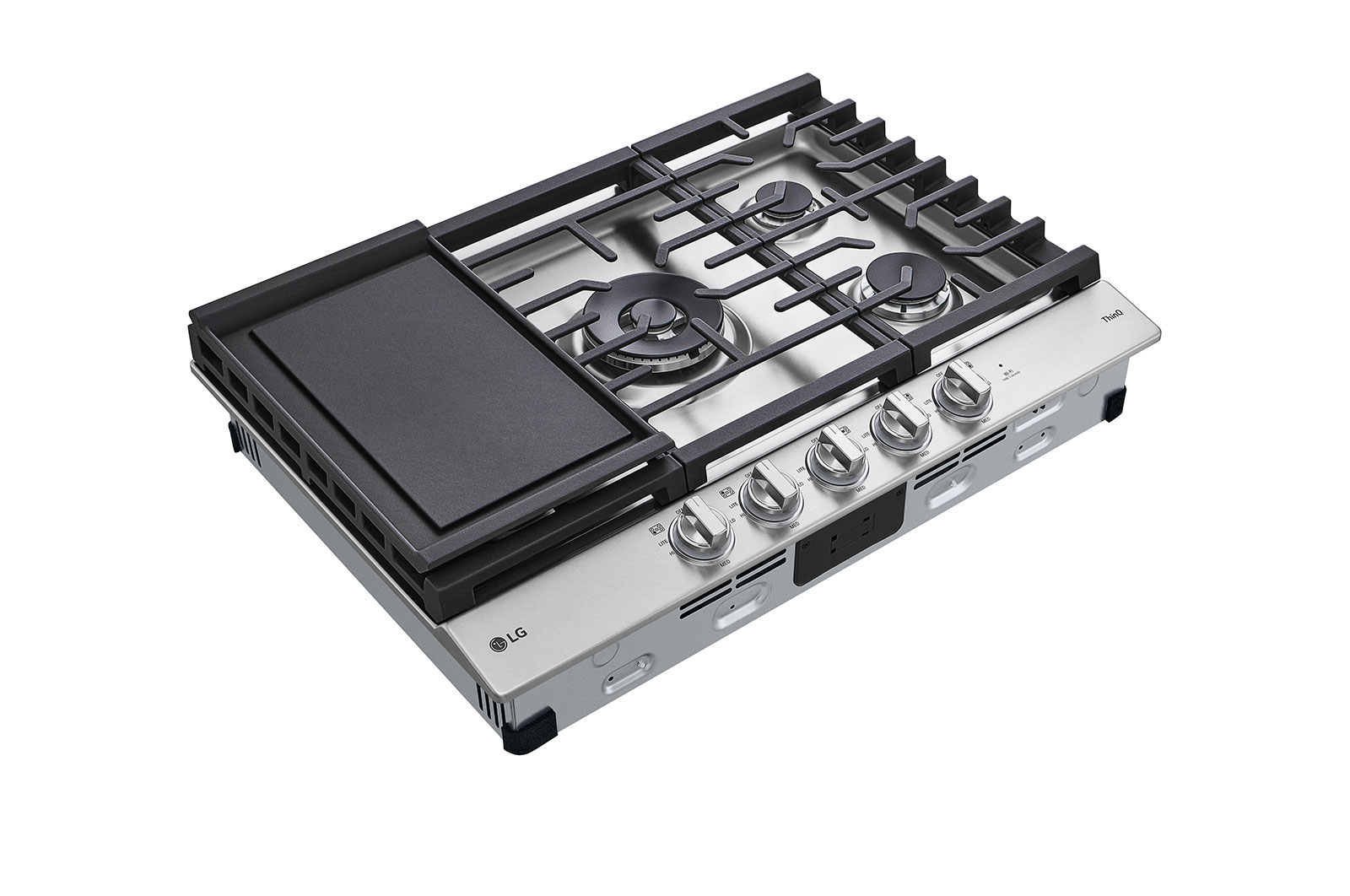 LG Surface de cuisson au gaz de 30 po | UltraHeat<sup>MC</sup> de 20 000 BTU, deux brûleurs, boutons à DEL, EasyClean<sup>MD</sup>, intell., acier inox., CBGJ3027S