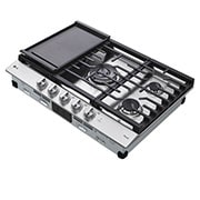 LG Surface de cuisson au gaz de 30 po | UltraHeat<sup>MC</sup> de 20 000 BTU, deux brûleurs, boutons à DEL, EasyClean<sup>MD</sup>, intell., acier inox., CBGJ3027S