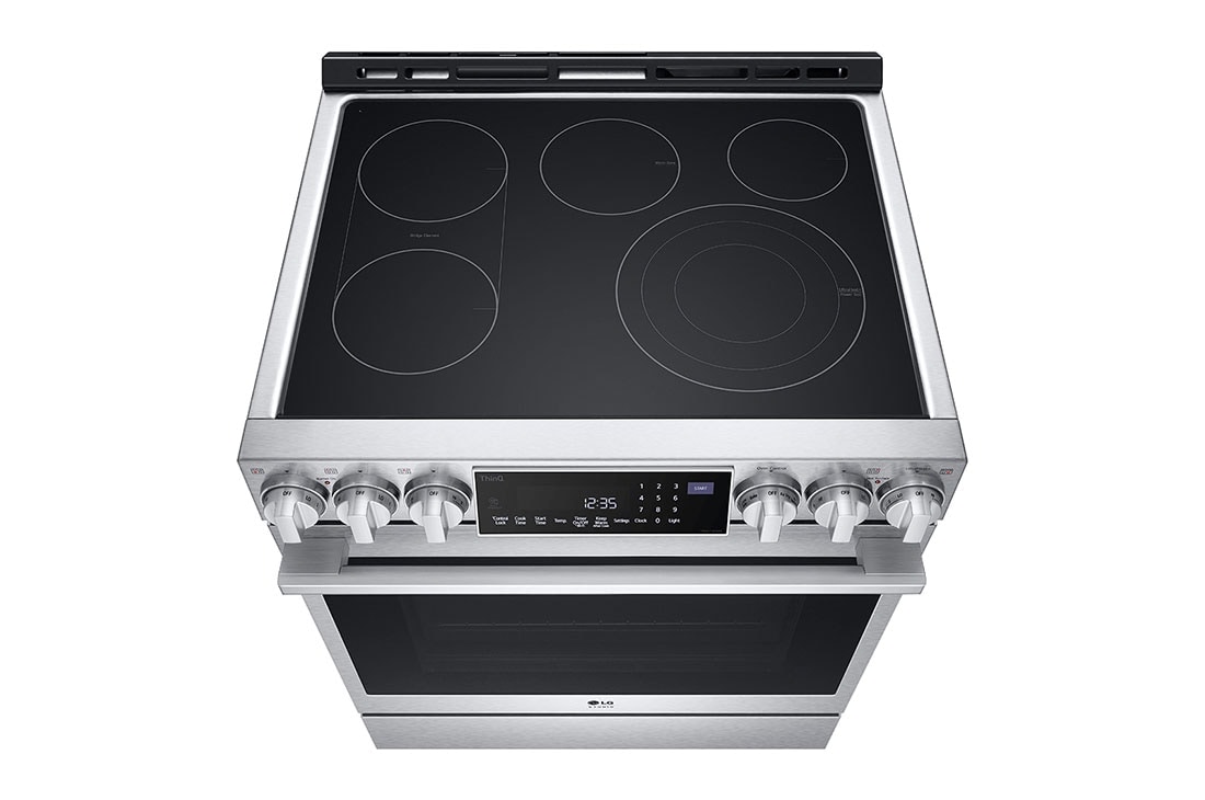 LG Cuisinière élec. de 6,3 pi³/30 po LG STUDIO | ProBake Conv., Air Sous-Vide, Air Fry, SelfClean, EasyClean🅫, intell., acier inox., encastr., LSES6338F