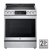 Vue de face du LG Cuisinière élec. de 6,3 pi³/30 po LG STUDIO | ProBake Conv., Air Sous-Vide, Air Fry, SelfClean, EasyClean🅫, intell., acier inox., encastr. - LSES6338F