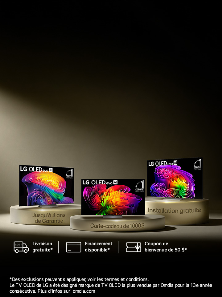 Offres OLED exclusives : Garantie, Installation ou Carte‑cadeau sur modèles sélectionnés