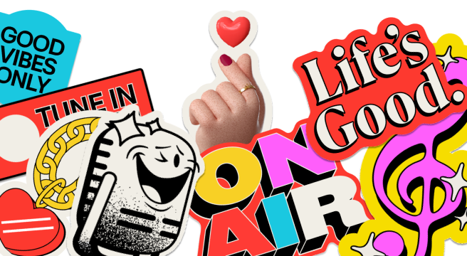 Sur le côté gauche de la bannière, on voit diverses icônes liées à Radio Optimism et à Life’s Good.