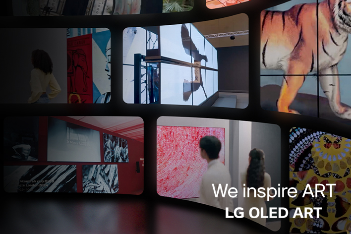 LG TV représentant différentes œuvres d’art.