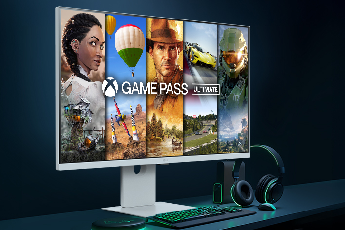 L’écran LG Smart Monitor affiche l’interface de jeu Xbox.