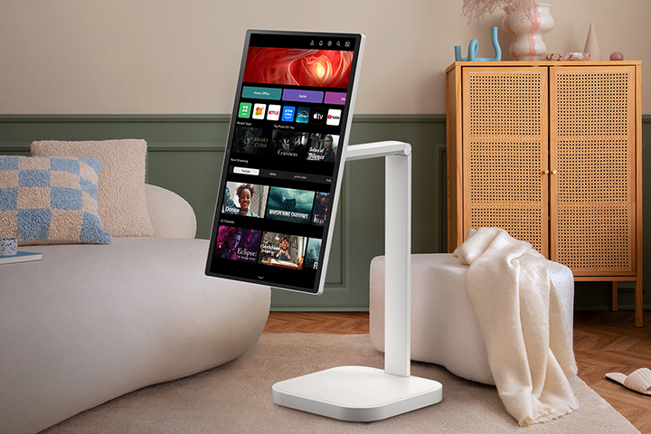 Une image d’un écran combinant un LG Smart Monitor et un support.