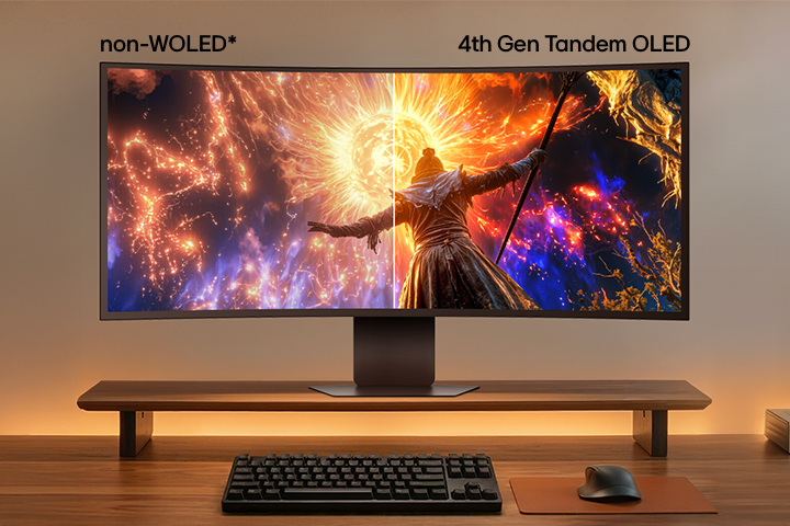 Le moniteur de jeu UltraGear (39GX950B) offre des niveaux de noir parfaits et des couleurs parfaites grâce à la technologie OLED Tandem de 4e génération.
