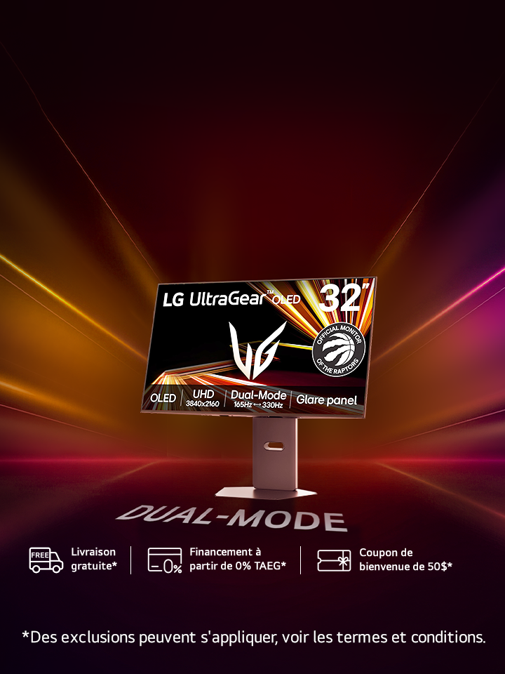 Boostez votre jeu OLED 32 po Dual‑Mode 165/330 Hz. Vivez des performances de jeu d’élite à un nouveau prix exclusif.
