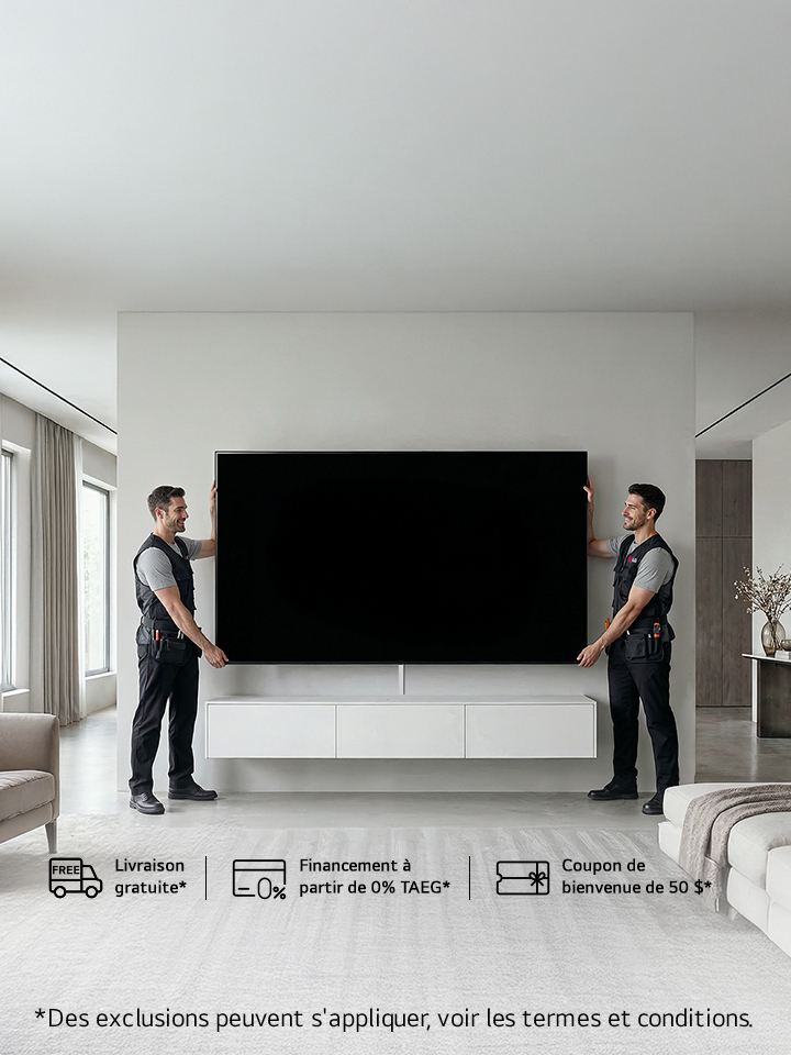 Achetez une sélection de grands téléviseurs LG et bénéficiez d'une installation gratuite