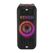 صورة أمامية مع إضاءة كل مصادر الضوء. يظهر النص XBOOM على لوحة إضاءة البكسل الديناميكية.