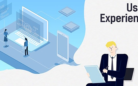 An illustration of a man being influenced by electronic devices to represent AI user experience.