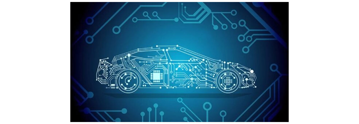 Illustration of a circuit in a figure of an automobile