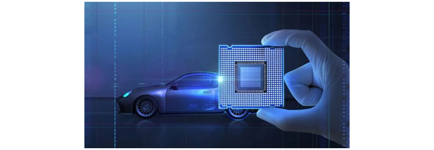 Illustration of a automobile and semiconductor