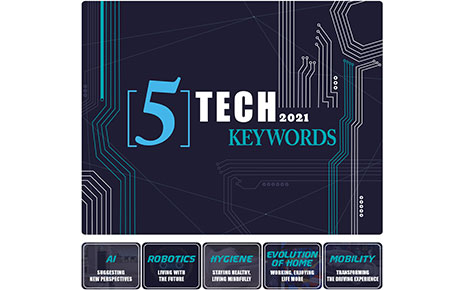 The title image of the graphic news article with five keywords and short summaries shown below.