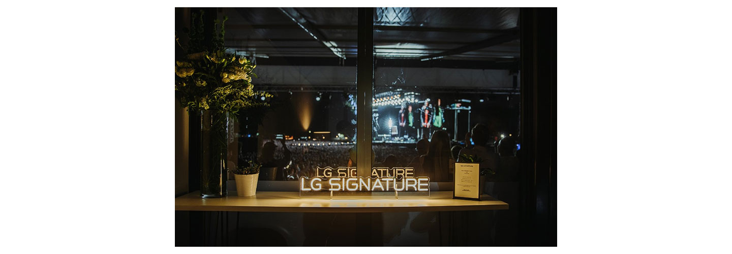 The photo of the hospitality suite for LG SIGNATURE Hosts event during The Rolling Stones’ 60th anniversary concert