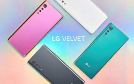 The four beautiful color options of the new LG VELVET smartphone