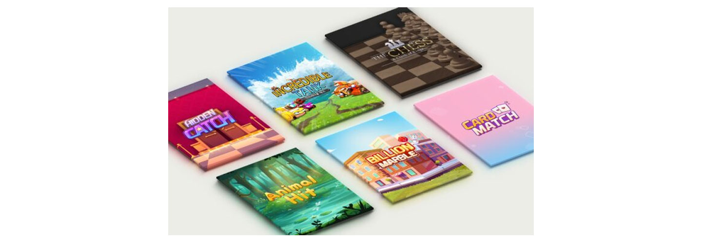 A display showing various covers of games available on the LG StanbyME Go.