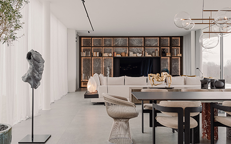 The interior of the project house decorated and designed luxuriously by LG and Paweł Jurkiewicz, the Polish interior designer
