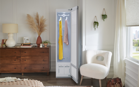 A photo of a well-decorated room with LG Styler