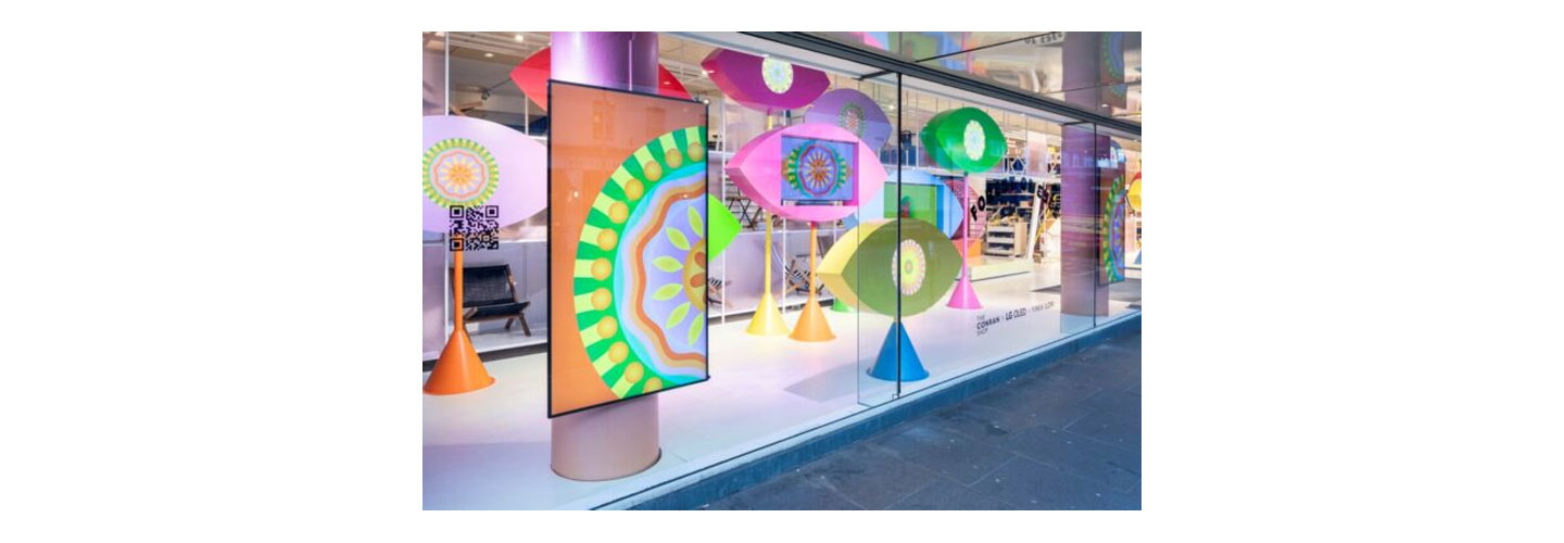 LG OLED evo TVs featured in Yinka Ilori's art installations displayed at The Conrad Shop in London