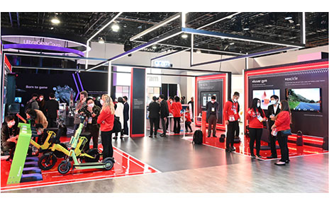 LG Labs-themed corner prepared at LG's booth during CES 2023