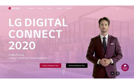 The home page of the LG Digital Connect 2020 Virtual Showroom’s online gateway