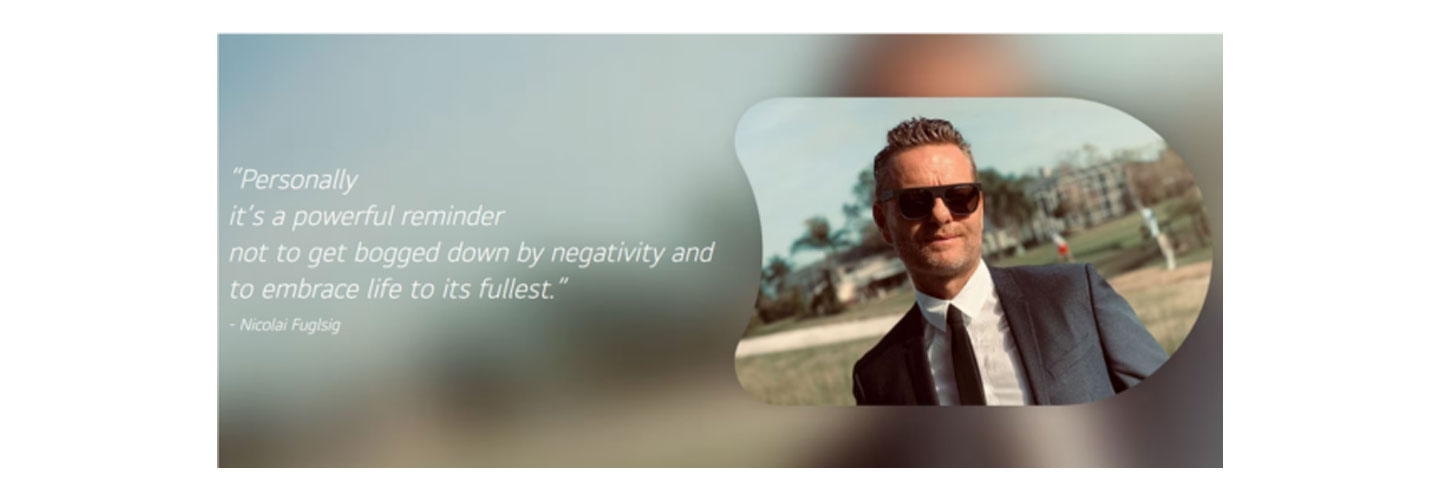 A photo and quote from Nicolai Fuglsig