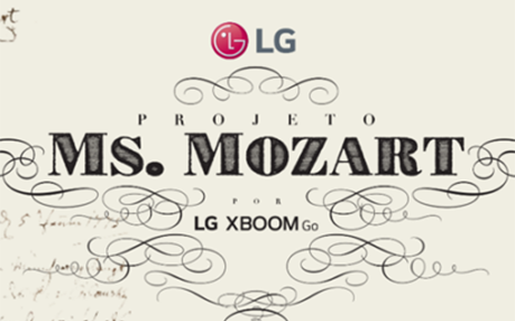 A promotional image for the 'Ms. Mozart' project with LG XBOOM Go which was carried out by LG Electronics in Brazil.