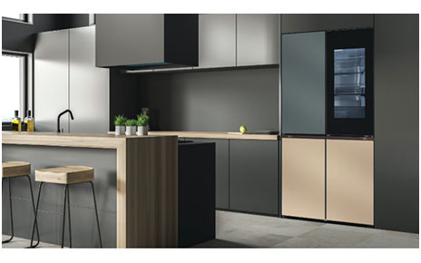 A photo of LG's Furniture Concept Appliances giving a modern and luxurious look to a kitchen.