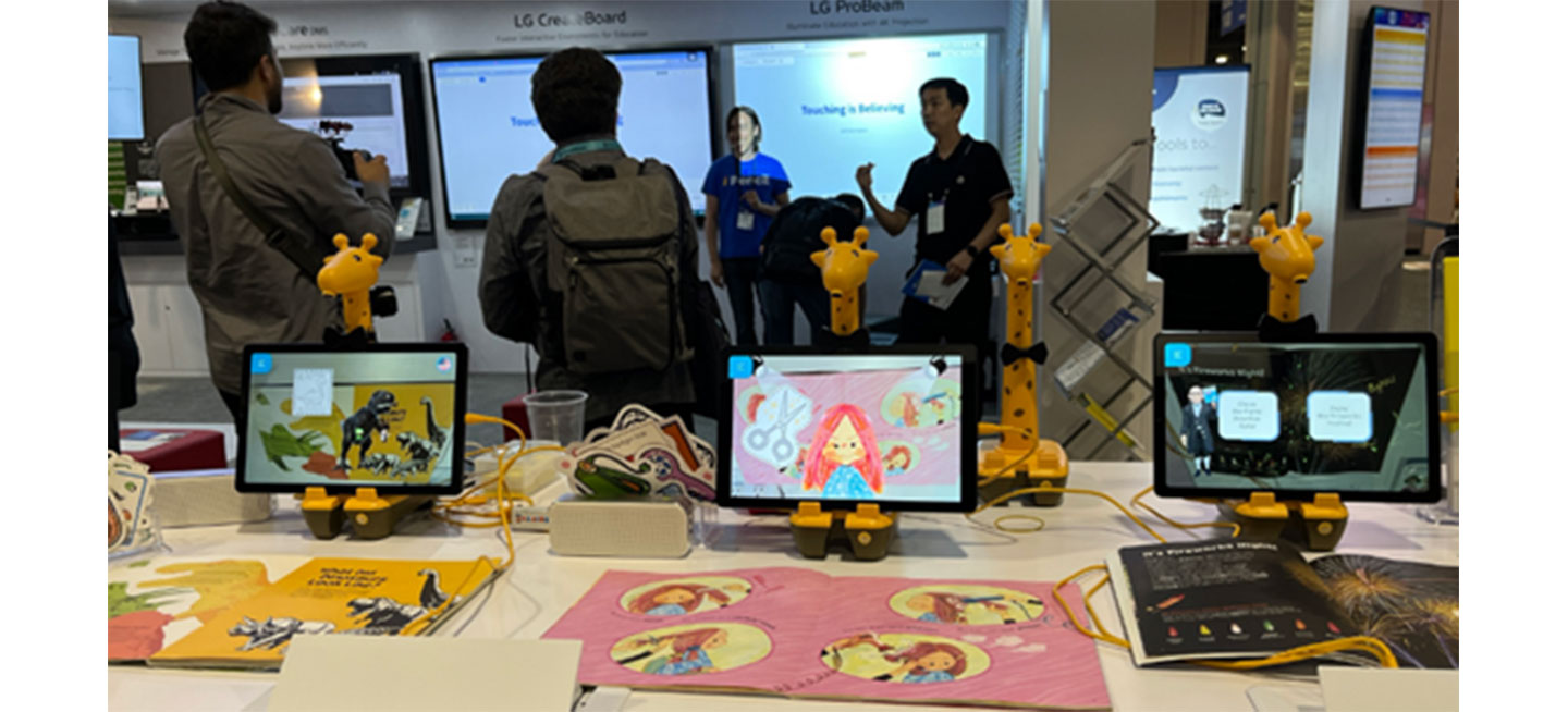 LG UltraTab showing learning materials from Woongjin Thinkbig