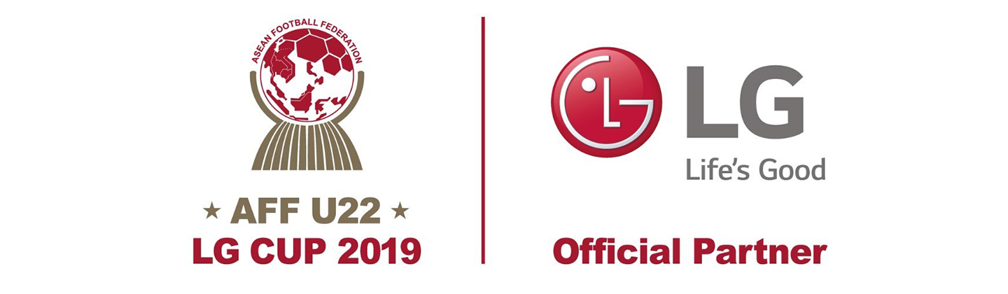 The official logo of the ASEAN Football Federation U-22 Championship on the left and the logo of LG Electronics on the right