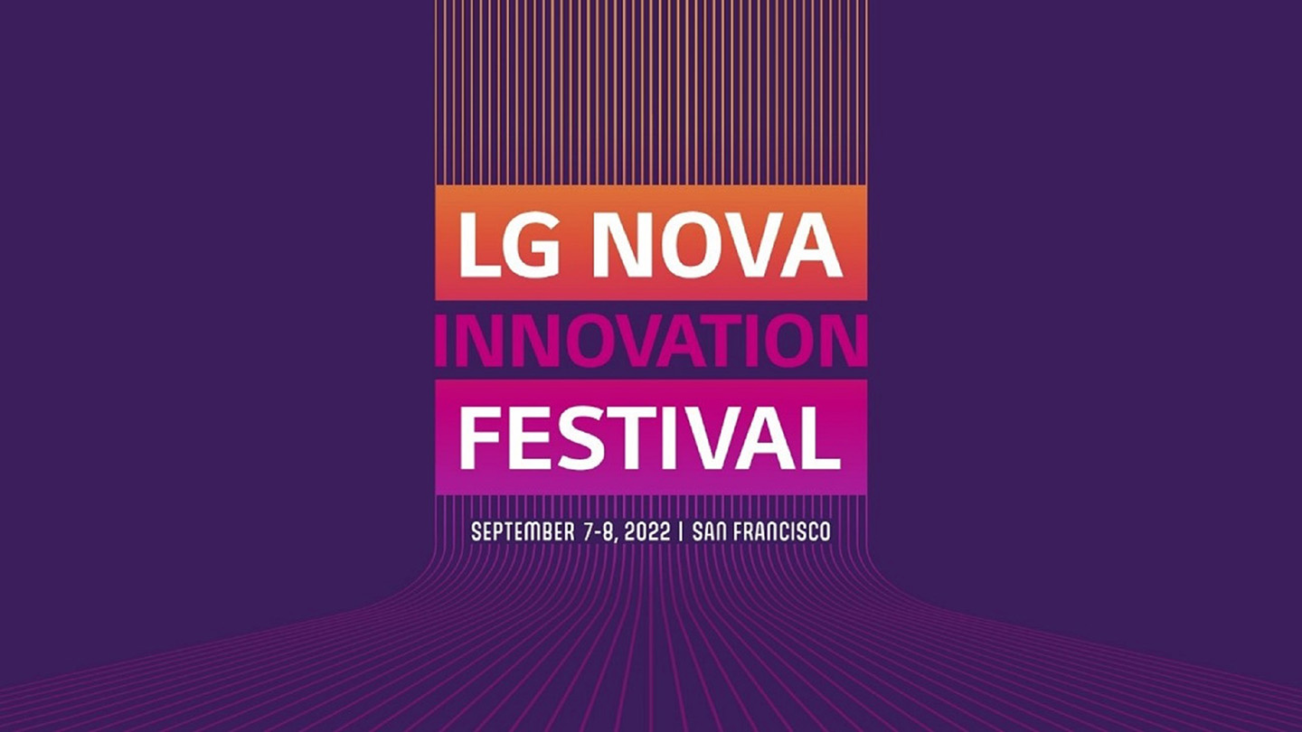 An illustration of the words LG NOVA Innovation Festival with the date and venue name