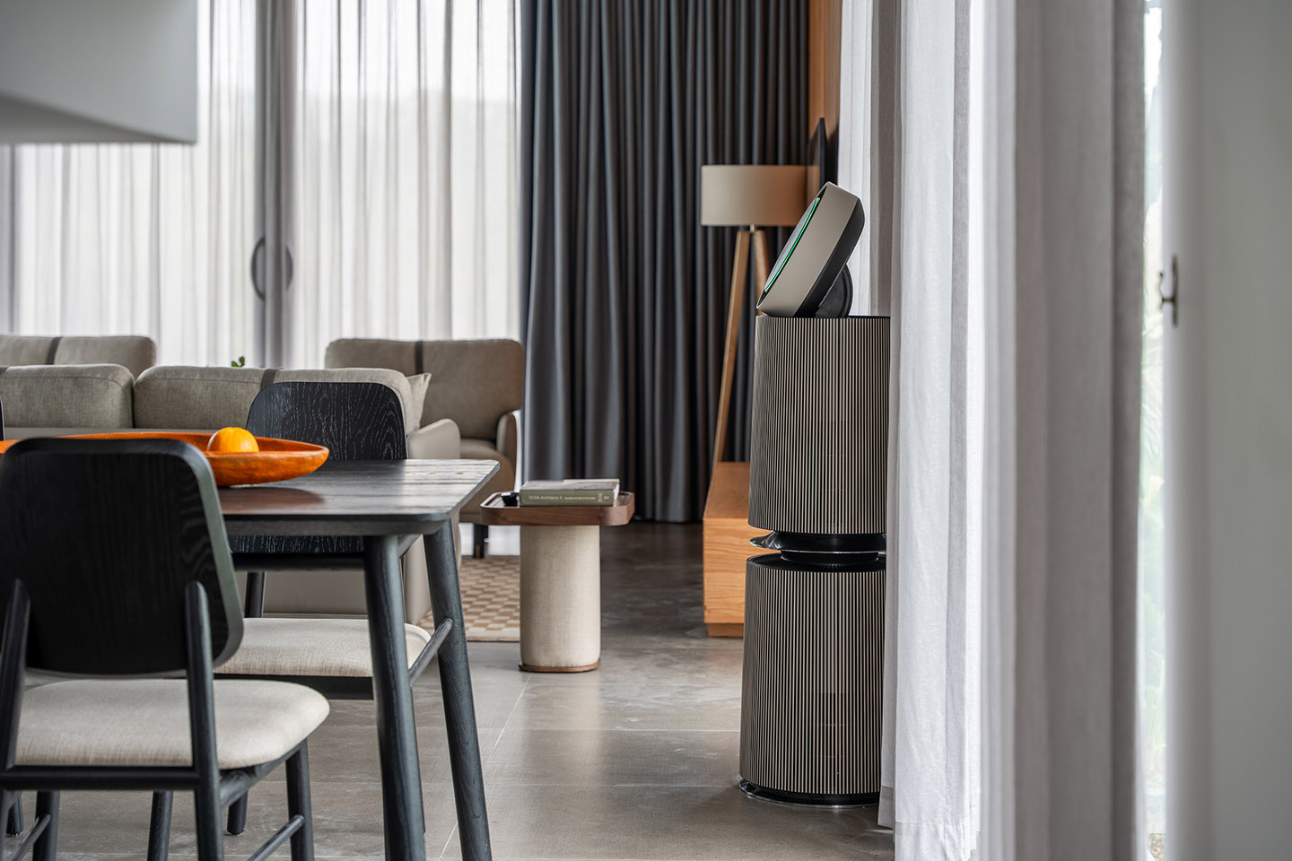 A picture of an LG air purifier inside the house