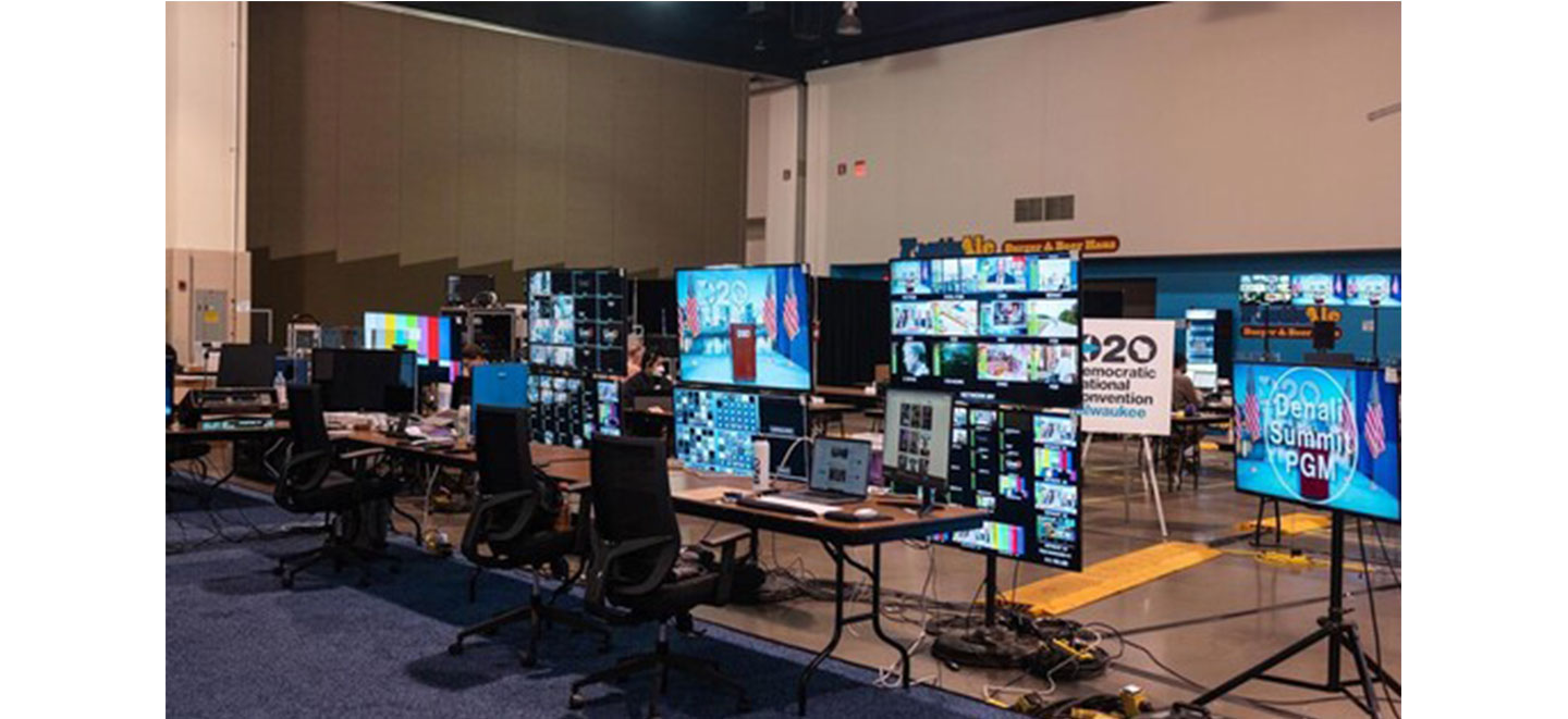 LG’s 43-, 55- and 65-inch 4K Ultra HD displays already set up at the Democrat convention’s multimedia control center in Wisconsin