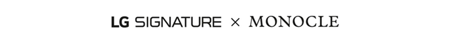 The logos of LG SIGNATURE and Monocle side by side