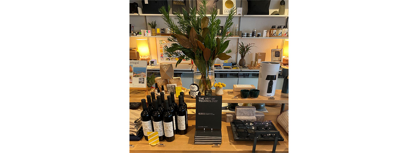 The LG SIGNATURE X Monocle brand book displayed in one of Monocle’s offline brand shops