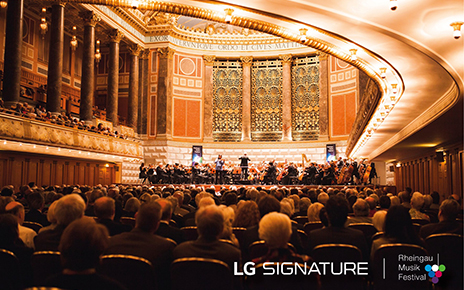 An orchestra performing at the Kurhaus during the Rheingau Musik Festival.