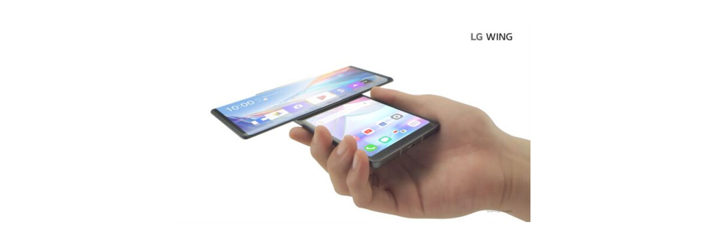 A person holding LG WING in Swivel Mode which makes it useful for multitasking