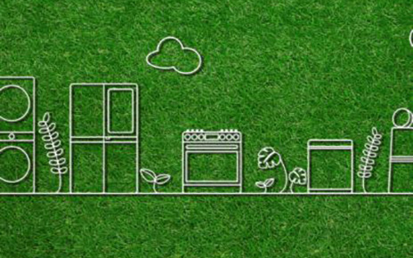 An illustration including LG's various home appliances
