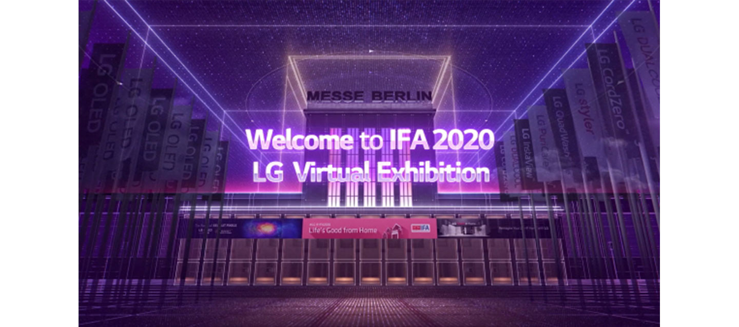A screenshot from the welcoming video on LG’s IFA 2020 information portal, which relays important up-to-date information on its virtual exhibition
