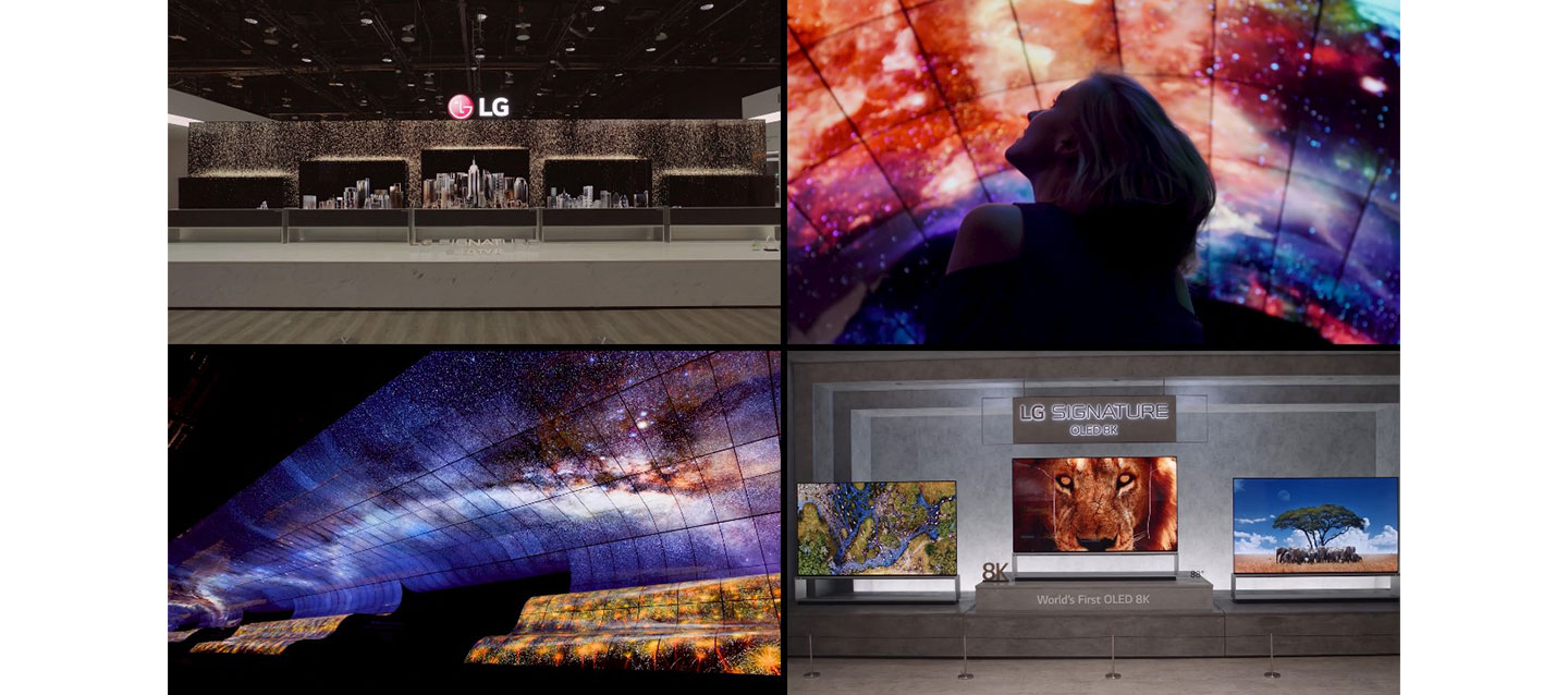 Pictures of LG’s most iconic displays of innovation over the years, including its rollable TV, LG OLED Falls and the world’s first OLED 8K TVs