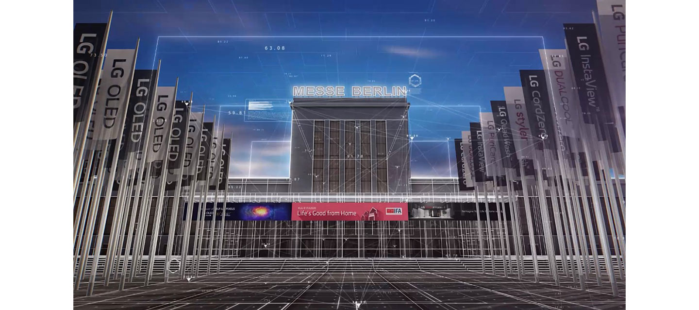 A second screenshot from the welcoming video on LG’s IFA 2020 information portal, which relays important up-to-date information on its virtual exhibition
