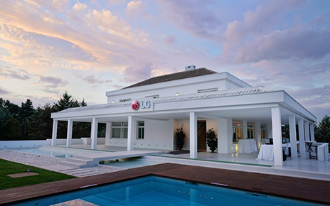 An outside view of the LG Home in Madrid, Spain, the venue of LG InnoFest 2019 Europe.