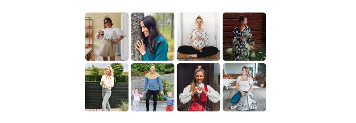 Eight photographs of people boasting unique fashion senses posing for the camera