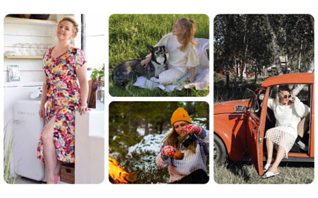 Four photographs of four different women with their own unique fashion senses posing for the camera