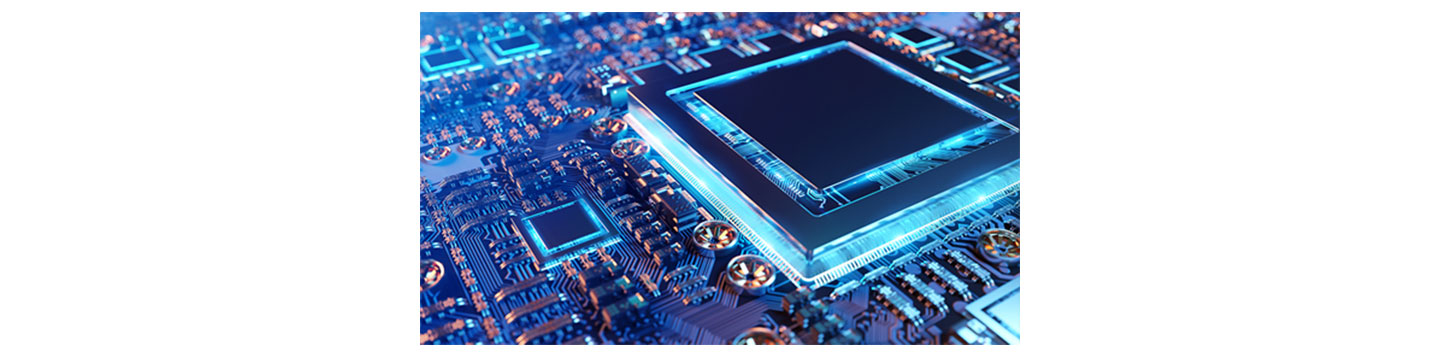 A close-up image of a chip on a circuit board