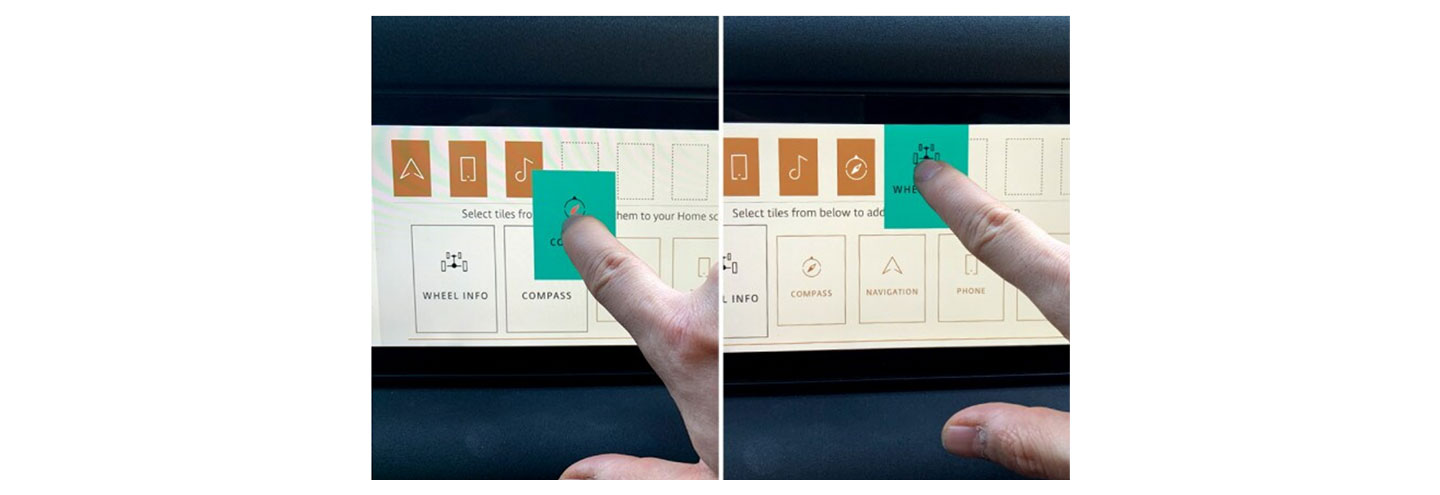 Selecting apps to display on the Land Rover Defender’s AVN home screen
